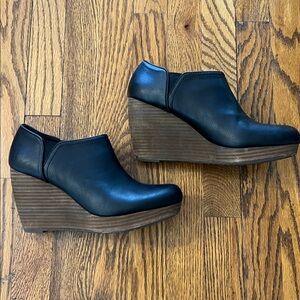 Black Wedge Ankle Boots